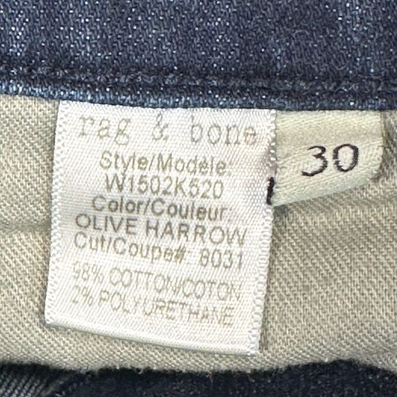 rag & bone Women's Jeans Size 30 Harrow Mid Rise Skinny Jean Made in USA - Picture 8 of 11